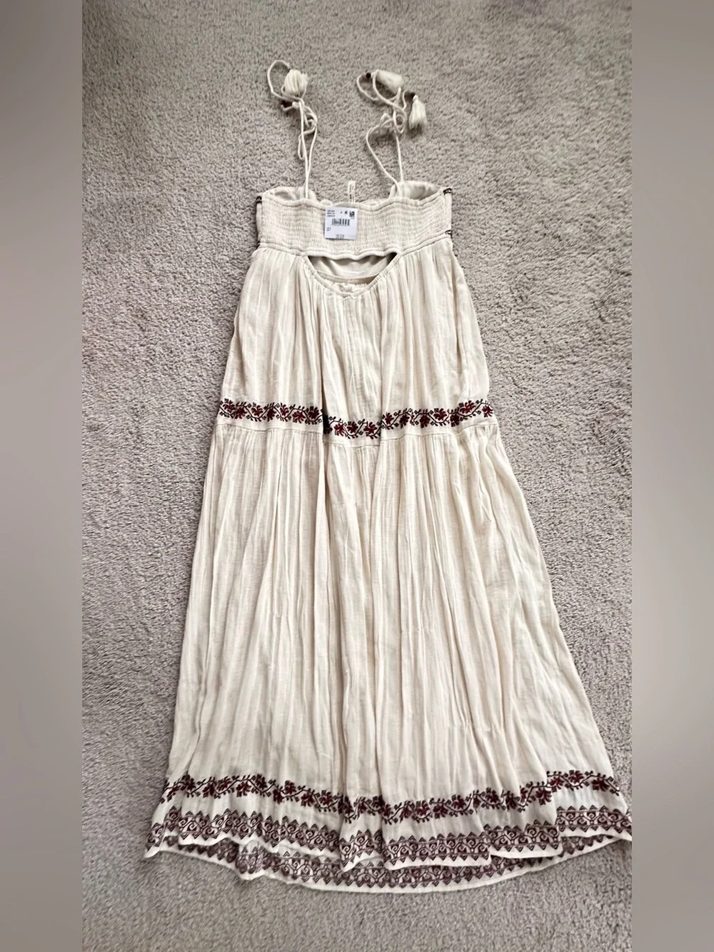 American Eagle Outfitters Empire Waist Embroidered Midi Dress Sz S - Picture 3 of 8